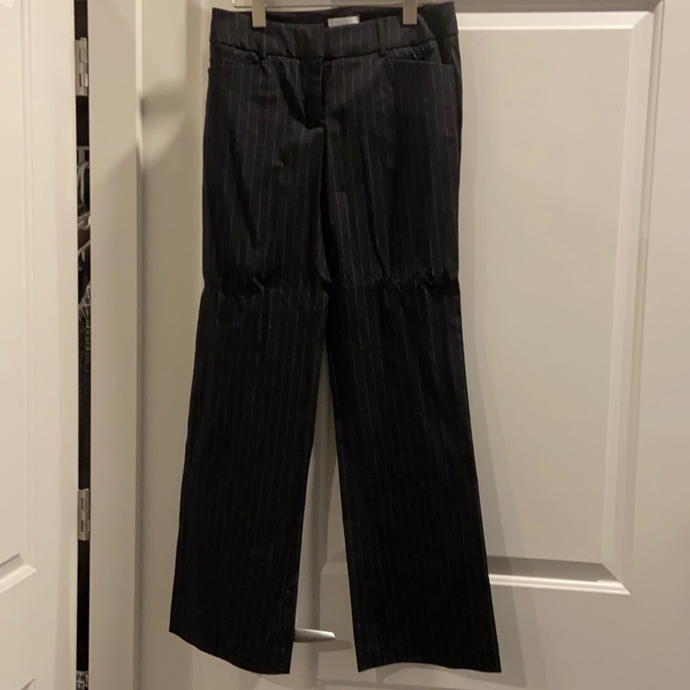 Black pants white vertical stripes